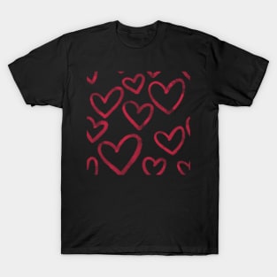 Watercolor Pink Hearts T-Shirt